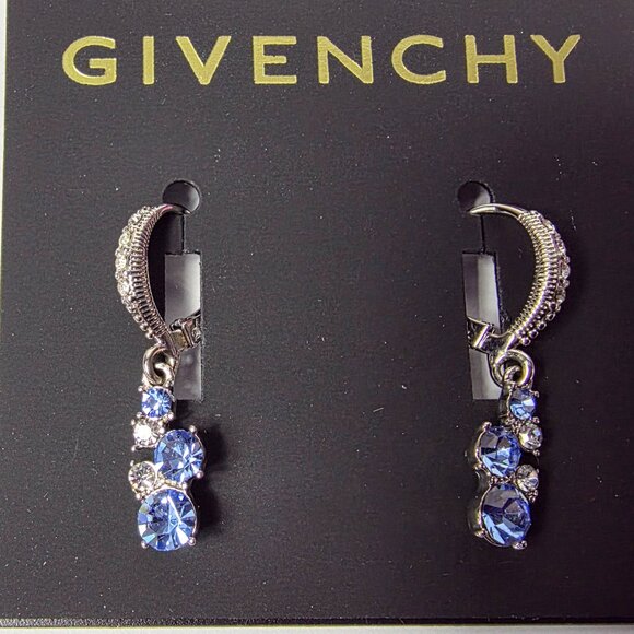 Givenchy Sky Blue Topaz Dangle/Drop Earrings CZ Lab Created - Picture 1 of 6